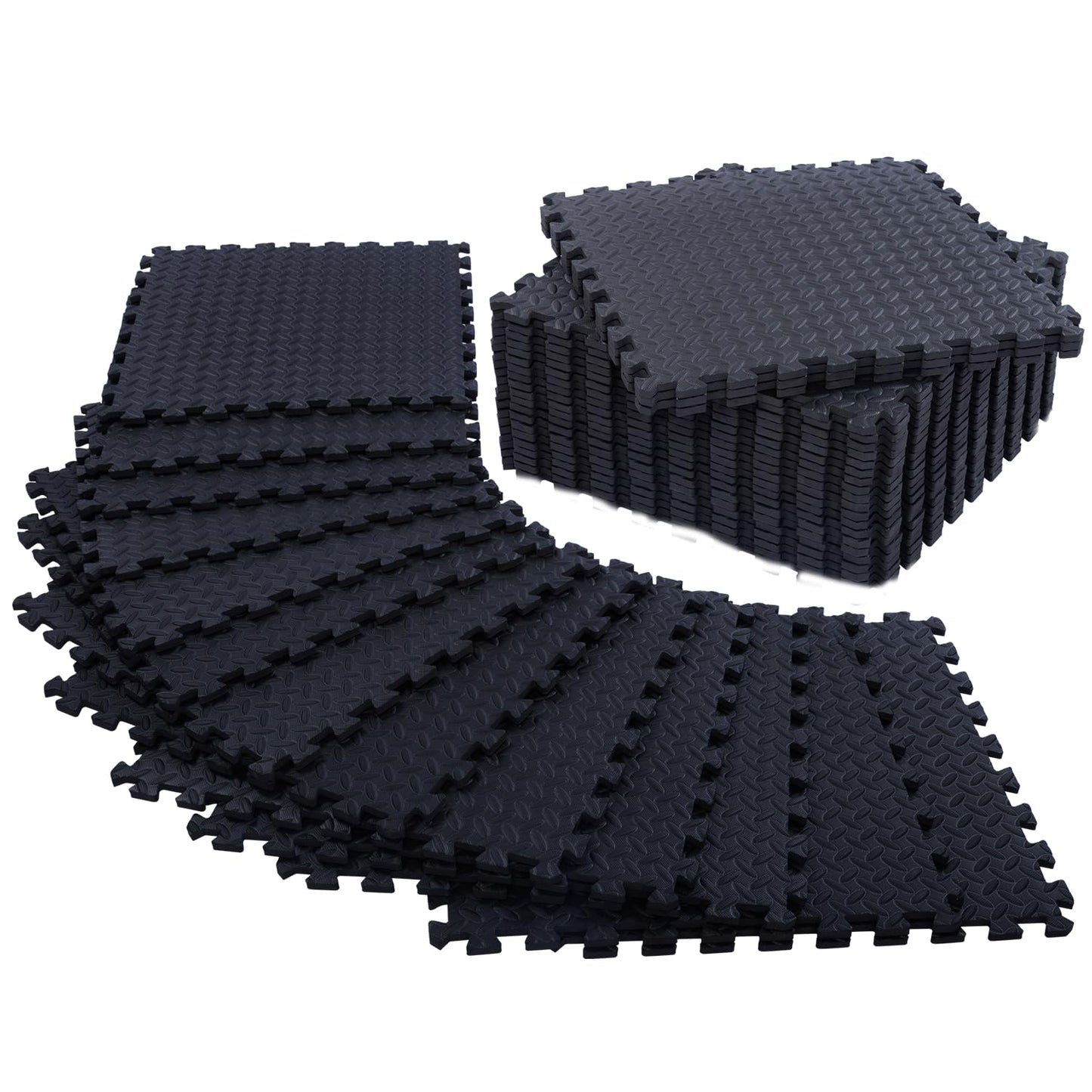 24 Pack - 1/2" Extra Thick Floor Exercise Mat for Home Gym Floor Padding for Kids - High-Density EVA Interlocking Foam Floor Tiles for Gym Equipment, Play Area, Yoga, Cardio, Weights, MMA