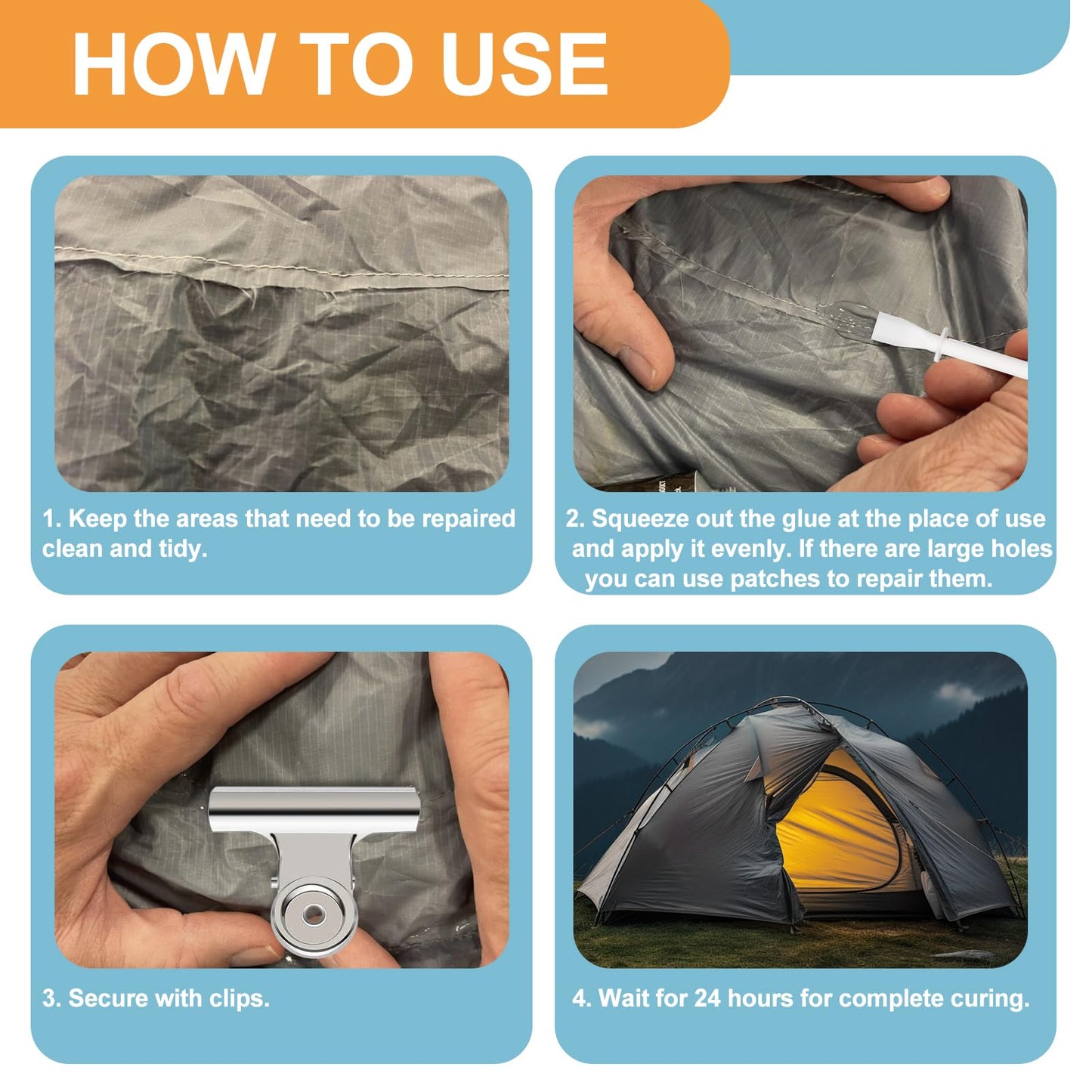 INNOVAYOU Tent Seam Sealer 120ml, No Sew Solution Waterproof Fast Cure Seam Sealer Tent, for Tents and Outdoor Fabric, Clear