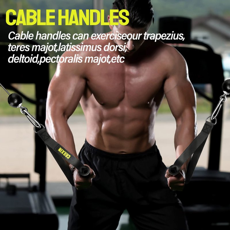 Weight Cable Pulley System Gym, Upgraded Fitness LAT and Lift Pulley System Attachments for LAT Pull Down, Biceps Curl Workout, Tricep, Home Gym Gravity Pulley System Set.