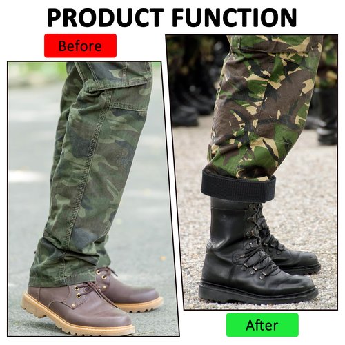 JIYIN 8 Pcs Cowboy Boot Straps, Ankle Strap Elastic Boot Blousers Black Adjustable Blousers with Hook and Loop for Gardening, Hiking, Cycling, Fishing, Hunting, Outdoor Activities