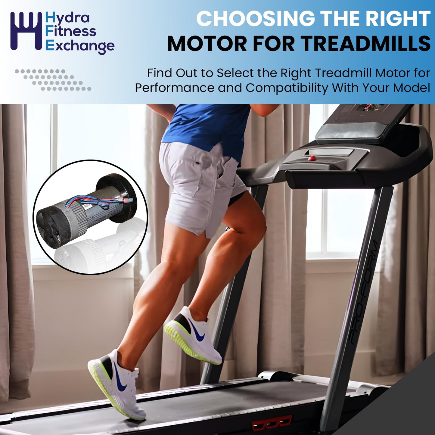 Hydra Fitness Exchange Drive Motor 405618 or 349568 or 314571 Works with Wes.lo Pro Form Healthrider Nordic Track Treadmill