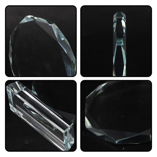NOLITOY Blank Crystal Glass Trophy, Clear Trophy Award Cup Desktop Decor for Kids Party Favors Sport Games Competitions, 4.32 Inch