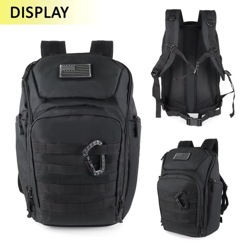 Valinov Tactical Backpack For Men 30L Military Molle Backpacks Army Assault Pack Daypack Hiking Rucksack Bug Out Bag (Black)