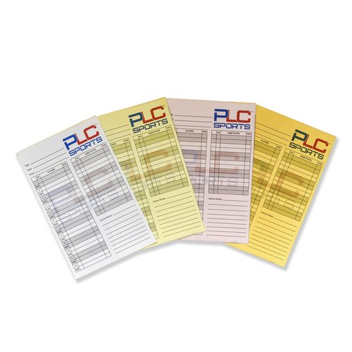 PLC Sports Baseball Softball Lineup Cards | 4 Part Carbon Copy | 5.5" x 8.5" | Game Notes Section with 12 Batter Order | Pack of 30