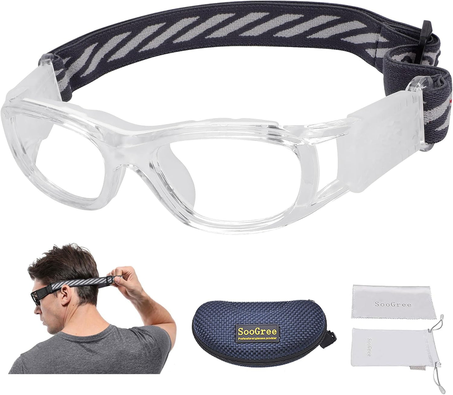 ''N/A'' Kids Sports Glasses Basketball Football Safe Training Goggles Anti Fog 7-12
