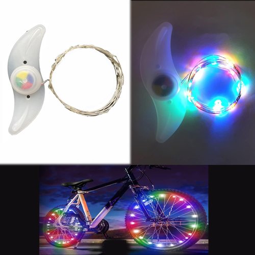dobestyou 2-Pack Colorful LED Bike Wheel Lights – Night Riding Bicycle Rim Lights, IP65 Waterproof, 3 Lighting Modes, Easy Installation Fits Most Bikes, No Riding Interference, Includes Batteries