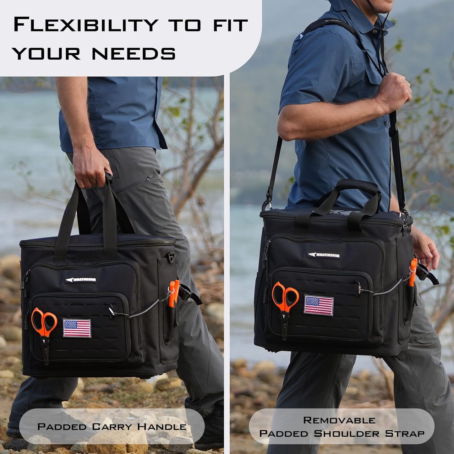 KastKing Fishing Tackle Bags - Saltwater & Freshwater Fishing Bags - Water Resistant, Padded Shoulder Strap - Gear Storage
