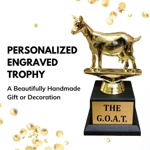 Goat Trophy Award for Coworkers, Boss, Friends and Sports | Engraved Awards and Trophies | Funny Trophy for Adults | Gag Christmas, White Elephant and Employee of The Month Gift