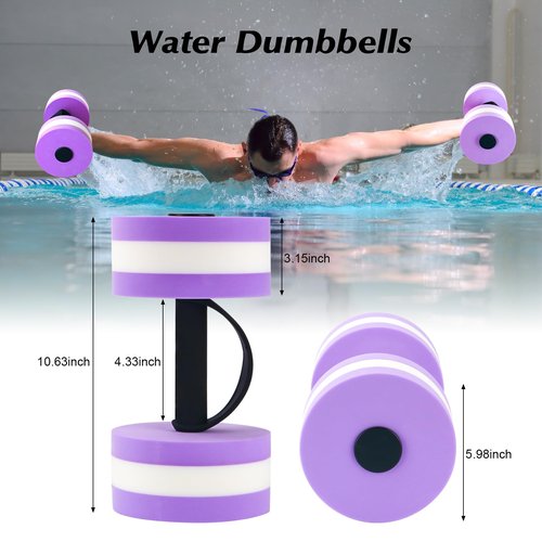 HOMNUTS Water Dumbbells Aquatic Exercise Combo Set, High Density Water Weight Set, Swimming Belt, Swim Aquatic Cuffs for Swim Fitness Training Water Exercise