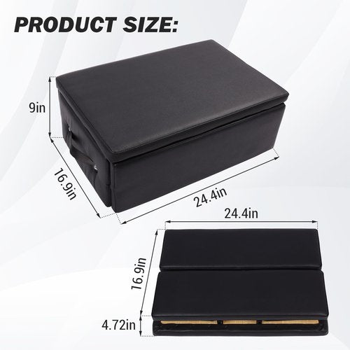 GarveeLife Foldable Pilates Sitting Box for Pilates Reformer,Black Pilates Reformer Box,Pilates Equipment for Home Gym Studio Use, Pilates Reformer Accessory for Pilates Exercises