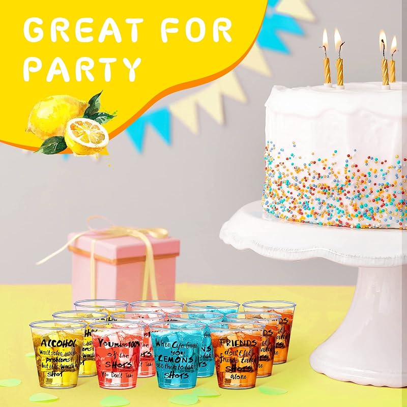 100 Pcs 1.7oz Disposable Shot Glasses Set - Clear Plastic Cups, 50ml