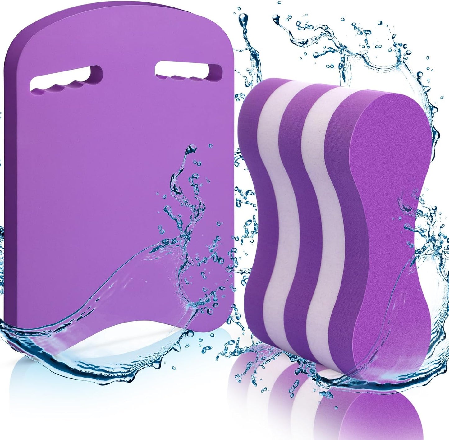 2 Pcs Swimming Kickboard Pull Buoy Set Training Aid Float Pull Buoy Leg Float Swimming Training Equipment Accessories for Hand Leg Adults Children Beginners Exercise Fitness