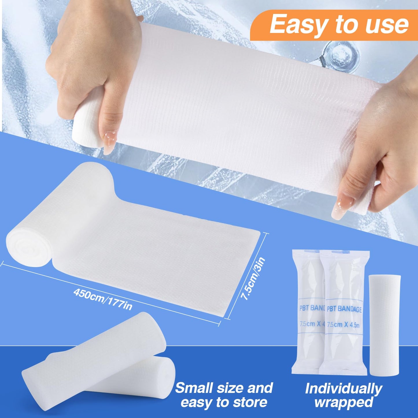 MAQIHAN 15PACK Gauze Rolls Bandages - 3 in x 4.9 Yards Individually Wrapped Rolled Gauze, Halloween Mummy Wraps, Breathable First Aid Supplies, Lightweight Wound Care Kit, Bandage Wrap