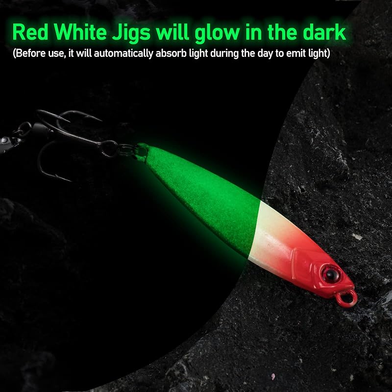Dr.Fish 1oz Jigging Spoon - Saltwater/Freshwater Metal Lure with 360° Blade & Treble Hook (Variation: 1oz-Hook 4#)