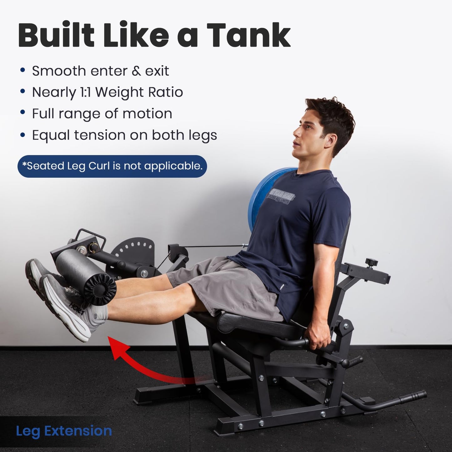 LIONSCOOL Leg Extension and Curl Machine Ultimate Ver. 4, 1100lbs Adjustable Seated Leg Extension, Lying Leg Curl Bench, Cable Operated 2” Plate Loadable Lower Body Exercise Equipment for Home Gym