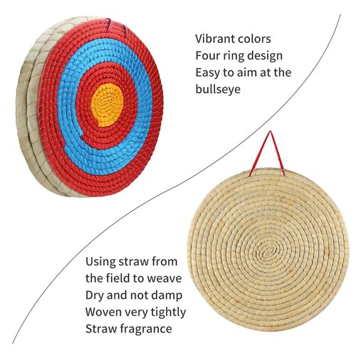 Cifupy Traditional Hand-Made Archery Target 3 Layers Straw Archery Target,Arrow Target for Recurve Bow Longbow for Outdoor Hunting Shooting Practice Archery (20 Inch Targets for Backyard)