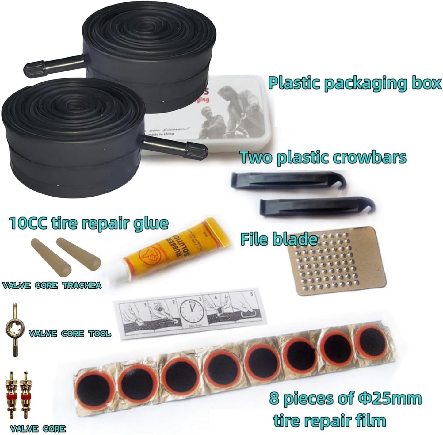 28" x 1-3/8" 1-5/8" 700x35/37/40/42/43/38c Bike Tubes, 40-622 700c Bicycle Tire Inner Tube (AV 32mm)