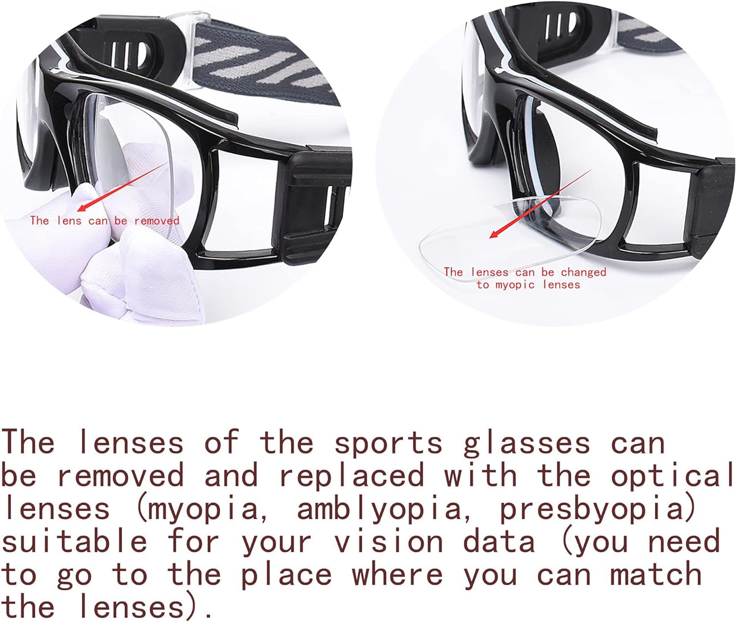 "N/A" Sports Goggles Glasses Men Racquetball Basketball Football Eyewear Protective Glasses Shock Collision Lens Replaceable