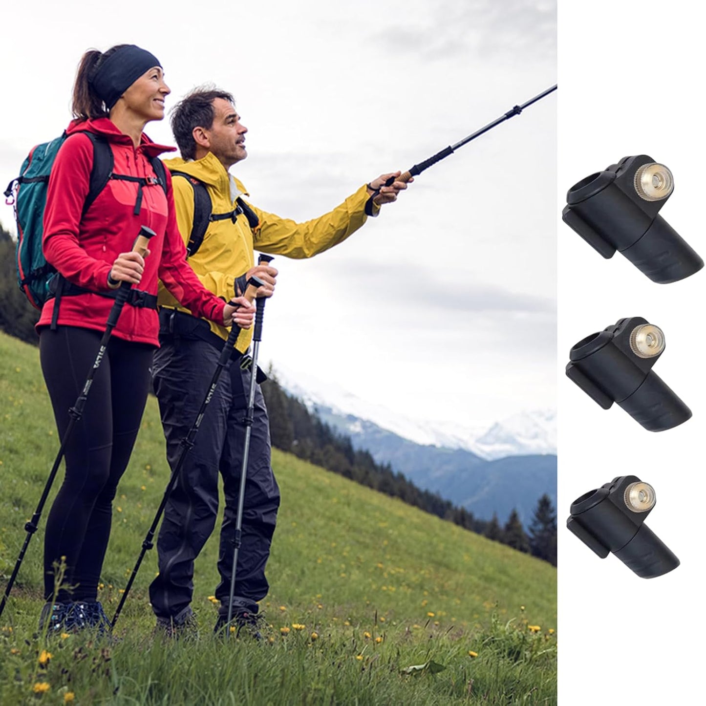 3 Pcs Hiking Poles Lock, Quick Release Flip Lock Fastener Buckle Clip with Nut Screws for Hiking Pole Walking Stick Camping Mountaining Backpacking Outdoor Repair Spare Parts,18mm/16mm/14mm