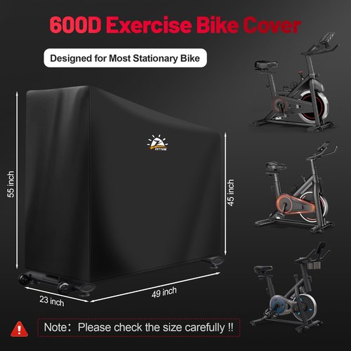 Zettum Exercise Bike Cover - 600D Bicycle Cover Waterproof & Dustproof, Heavy-Duty Stationary Bike Cover for Peloton, Schwinn, NordicTrack, Upright Bicycle Covers, All-Weather Indoor & Outdoor Use