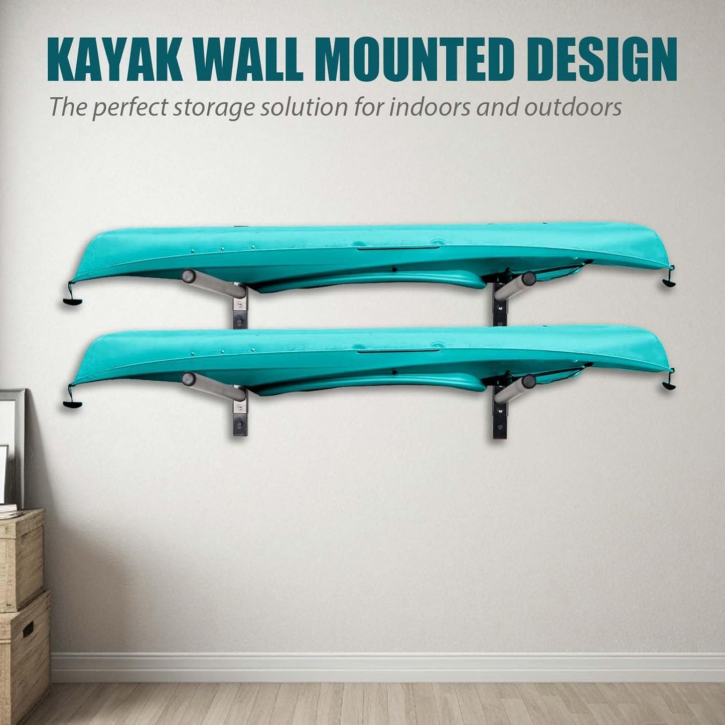 Kayak Storage Rack, Adjustable Wall Mount Kayak Racks for Garage and Outdoor Storage, Heavy Duty Weight Capacity, 2 Level / 3 Level / 4 Level
