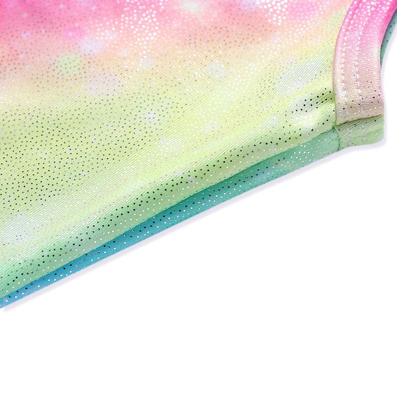 HOZIY Leotards for Girls Gymnastics Dance 4t 5t Toddler Girl Biketards Rainbow Shiny Stars Apparel Clothing Tumbling Outfits Bodysuits Kids Leo Gym Gymnastic Leotard with Shorts Sparkly Glitter