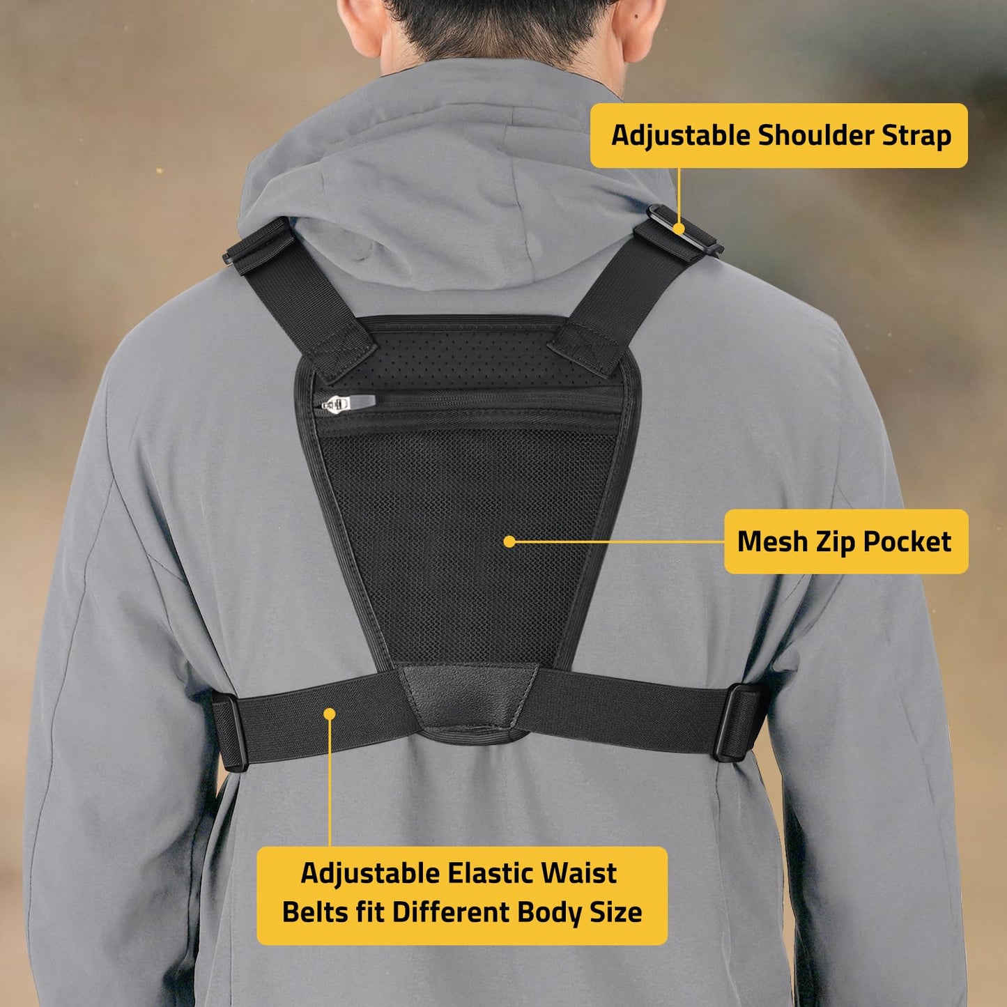 CVLIFE Outdoor Chest Bag for Men, Tactical Chest Pack with Phone Holder, Adjustable Running Vest Bag with Extra Storage, Lightweight Anti-theft EDC Rig for Hiking, Cycling, Sports, Workouts, Khaki