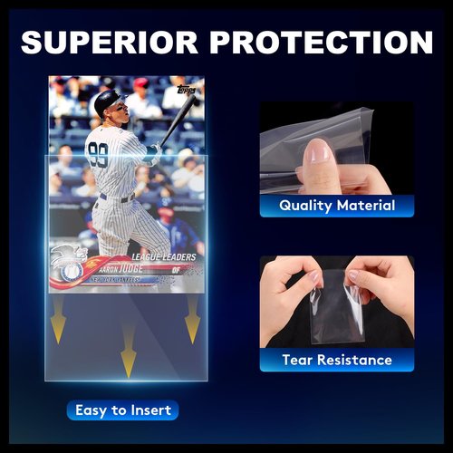 1000ct Card Sleeves for Trading Cards, Clear Penny Sleeves, Baseball Card Sleeve, Soft Sports Card Sleeve, Plastic Card Protector Fit for MTG Game Card Standard Cards