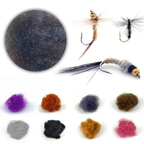 12Colors Fly Tying Dubbing Set Microfiber Material for Dry Flies & Midge Crafting Line Yarn Scud Sand Worm Flies New Fly Tying Material for Nymph (Antron)