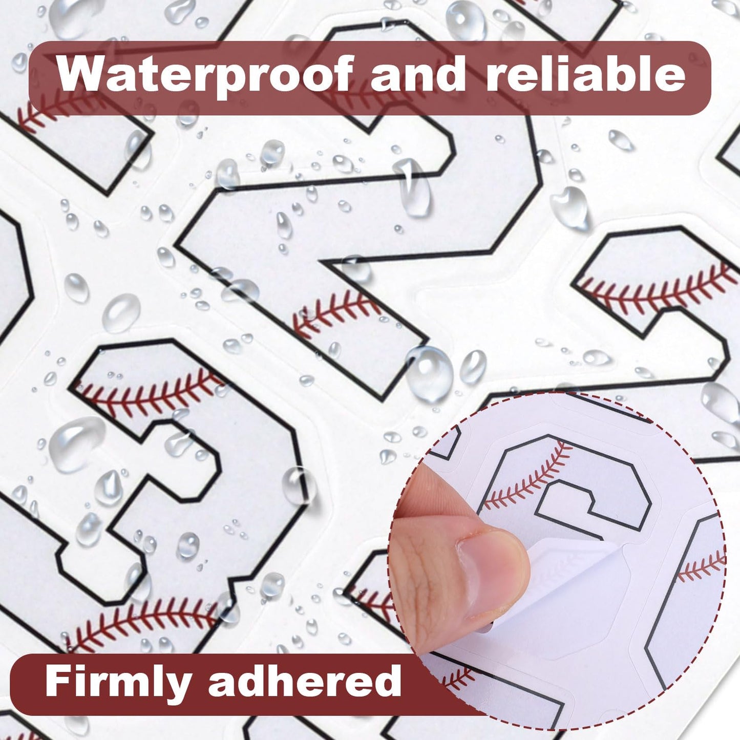 200pcs Helmet Number Stickers, Self-Adhesive Numeric Sports Decals for Baseball Hockey & Football Helmets Waterproof Numbers for Player Identification (White)