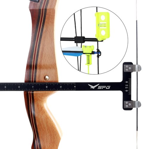 SPG Bow Square Kit 2 Pack, Archery Bow String Level Kit, T Shape Ruler Measurement Tool for Recurve & Compound Bows (Black)