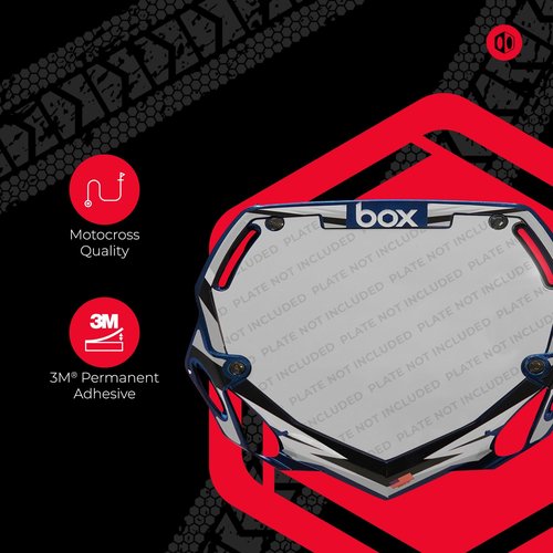Box Two Number Plate Graphics - Red | Motocross Quality, 3M Permanent Adhesive, Compatible Number Plates | Large