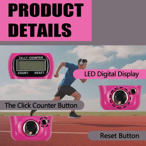 LKbeuuu 4 PCS Electronic Finger Counter, 5 Digit Number and LCD Electronic Digital Display, Resettable Hand Tally, Counting for Golf, Goods Counting, Lap, Knitting