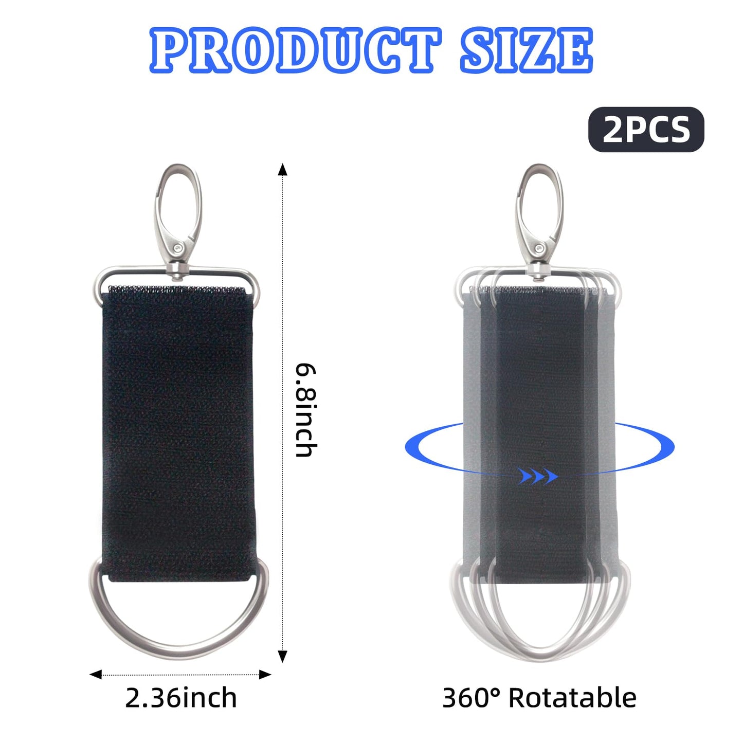 2 Pack Golf Glove Holder with Dual Metal Clips and Keyring, Golf Glove Belt Keeper Strap–Golf Accessory for Secure Glove Attachment to Belt or Bag, Secure Golf Gloves at Waist