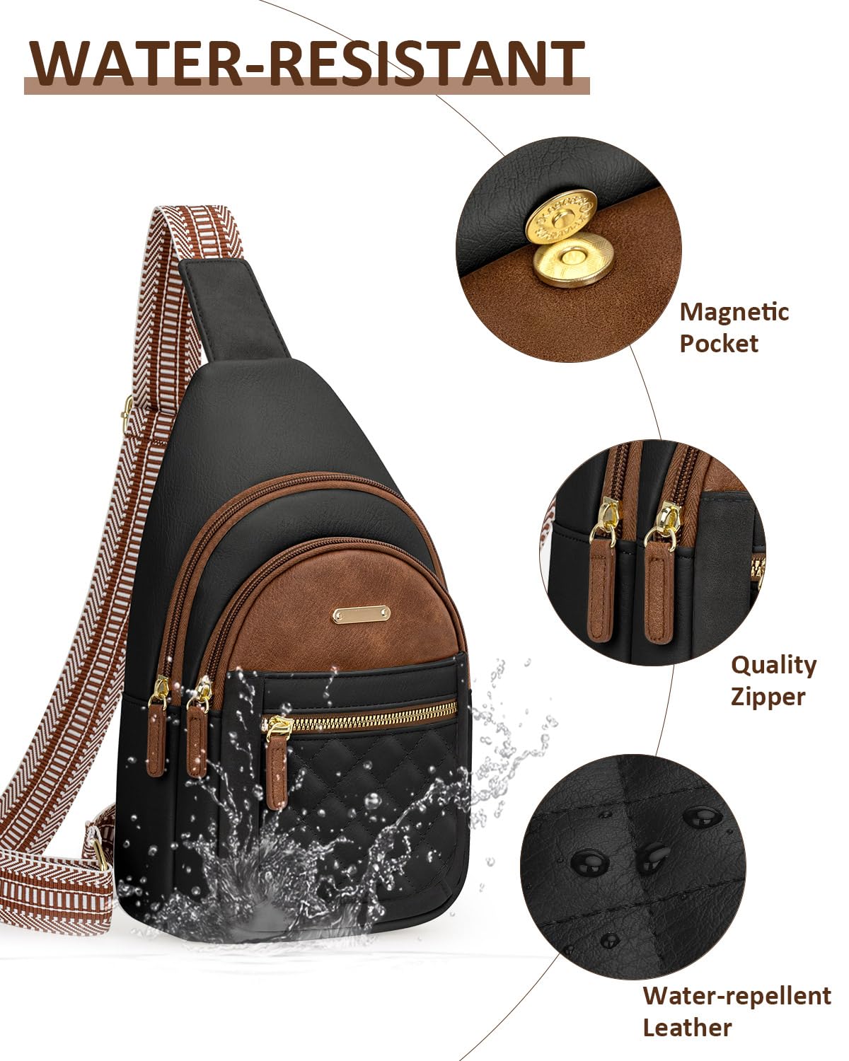 Capolo Small Crossbody Bag for Women – Adjustable Sling Purse, Multi-Compartment Organizer for Daily Commute, Travel & Gift