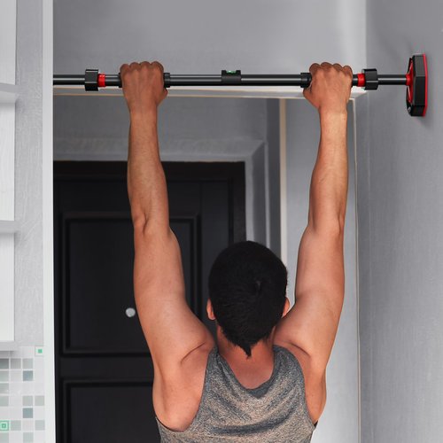 CALLARON Pull Up Bar for Doorway, Adjustable Pull Up Bar, 25.5“-39.4” Telescopic Upper Body Strength Training System with Locking, Max 440lbs Steel Portable Door Frame Pullups BAR for Home, Gym