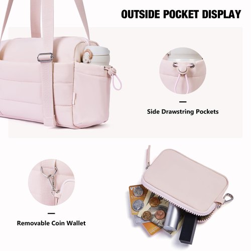 ROULENS Small Gym Bag for Women 2 Set Mini Gym Duffle Bag with Wet Compartment and Coin Wallet, Gym Tote Bag for Workout/Sport/Travel