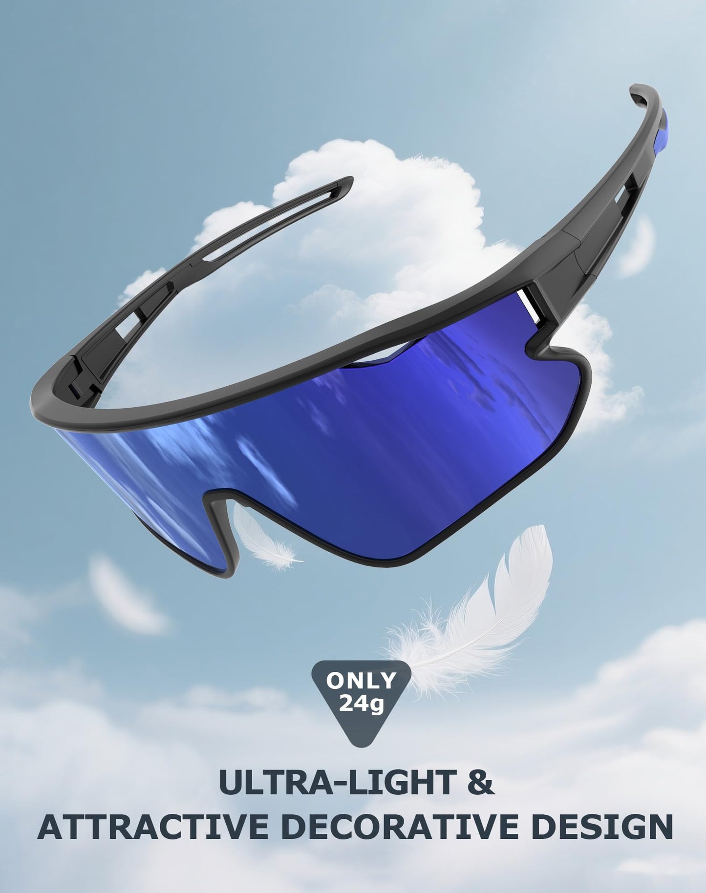 KALIYADI Polarized-Sunglasses Men Polarized Cycling-Sunglasses: Sports Sun Glasses for Running Cycling UV400 Protection