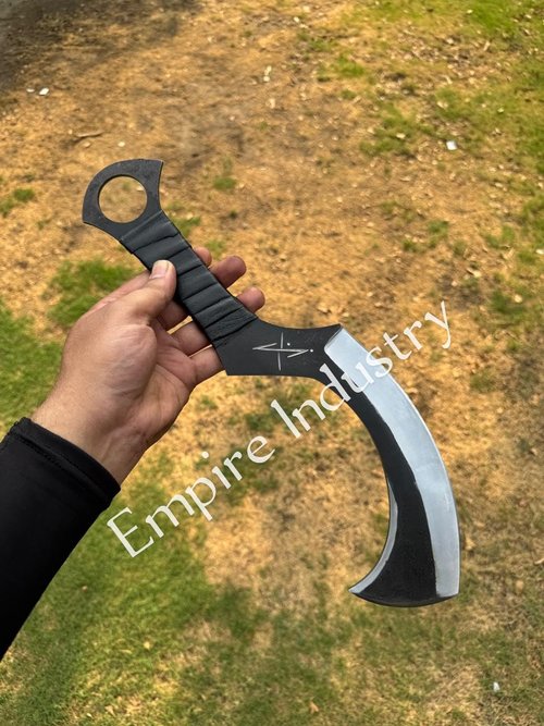 Customized Handmade J2 Steel Full Tang Hunting 15 Inch Long Egytian Mini Khopesh with Leather Sheath, Perfect Leather Wrapped Grip by Empire Industry