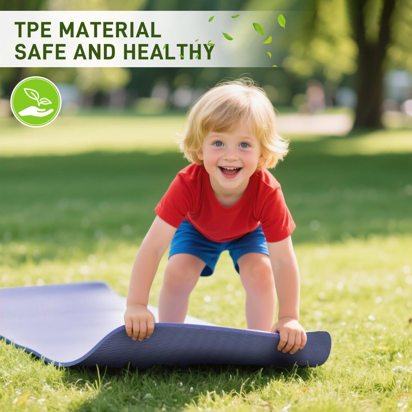 Kanonmaori Foldable Yoga Mat for Travel 72"x 31.5"x 0.32"Inch, 8mm Thick Folding Exercise Mat, Non-slip Pilates Mat for Women & Men, Travel Yoga Mat Packable for Workout and Fitness(purple)
