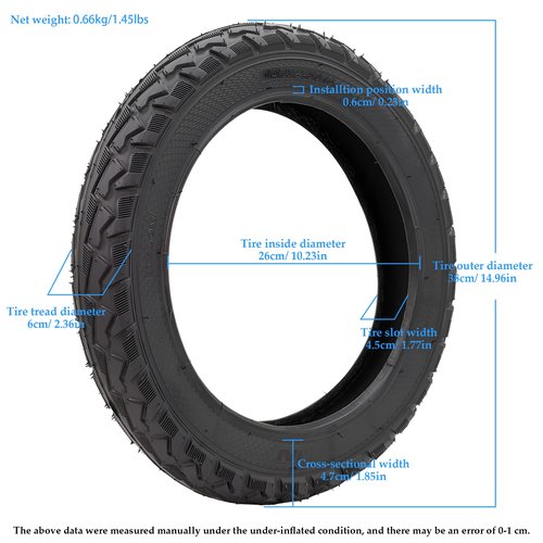 Felixstory 14x2.50(64-254) Outer Tire and Inner Tube, Compatible with 2.50-10 60/100-10 Bike, Dirt/Road/Kids Bike, Mountain Bicycle