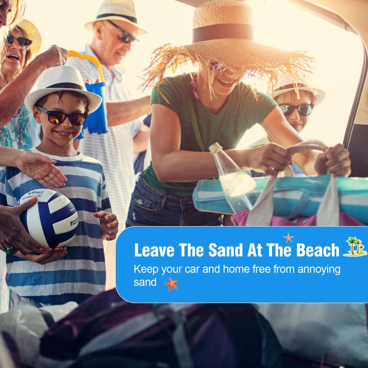 BUT TO Talc-Free Double Capacity Sand Remover for Beach - Gentle on Skin Instant Sand Removal Bag with Natural Ingredients - Beach Essentials & Accessories for Vacation Travel and Cruise