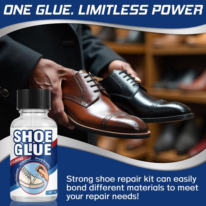 Shoe Glue, Waterproof Shoe Sole Glue Repair, Professional Shoe Gule Fixes Cracks and Debond, Clear-Drying Leather Repair Glue Kit for Shoe Sole, Boots, Leather, Sneakers, Rubber, Canvas