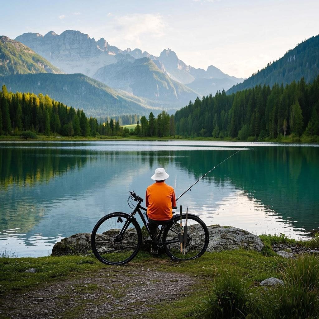 2-Tubes Fishing Rod Holder for Bike, Bike Fishing Pole Holder and Carrier,Rod Rack for Bicycle Fishing,Perfect Fishing Gift
