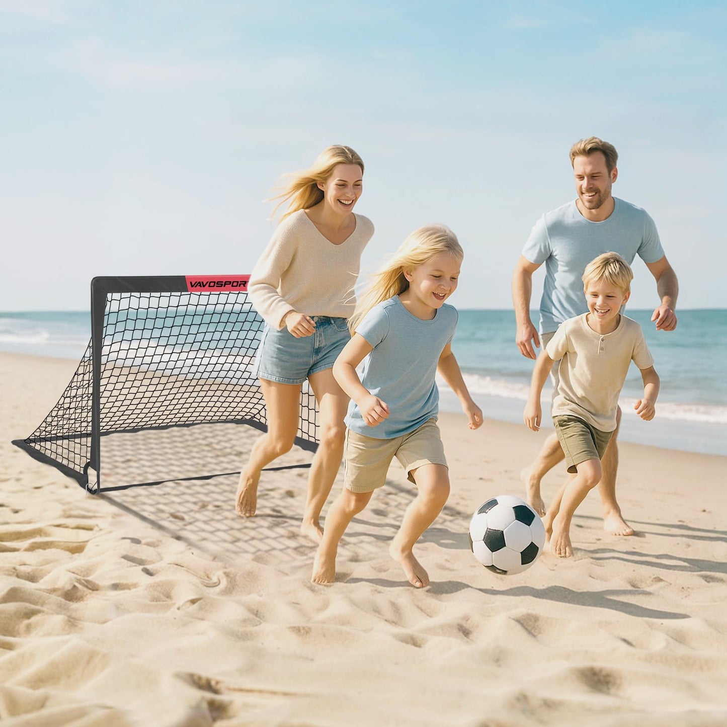 Kids Soccer Goals for Backyard Set - 2 of 4' x 3' Portable Soccer Goal Training Equipment, Pop Up Toddler Soccer Net with Soccer Ball, Soccer Set for Kids and Youth Outdoor Games, Sports, Play