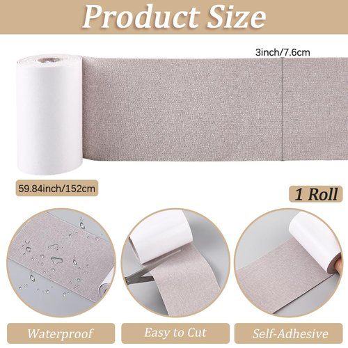 CRASPIRE 60 x 3 Inch Tent Repair Tape Waterproof Canvas Patch Self-Adhesive Fabric Light Grey Outdoor Gear Patches for Repairing Boat Covers Tents Sofas Patio Umbrellas Lounge Chairs Clothing Car Seat