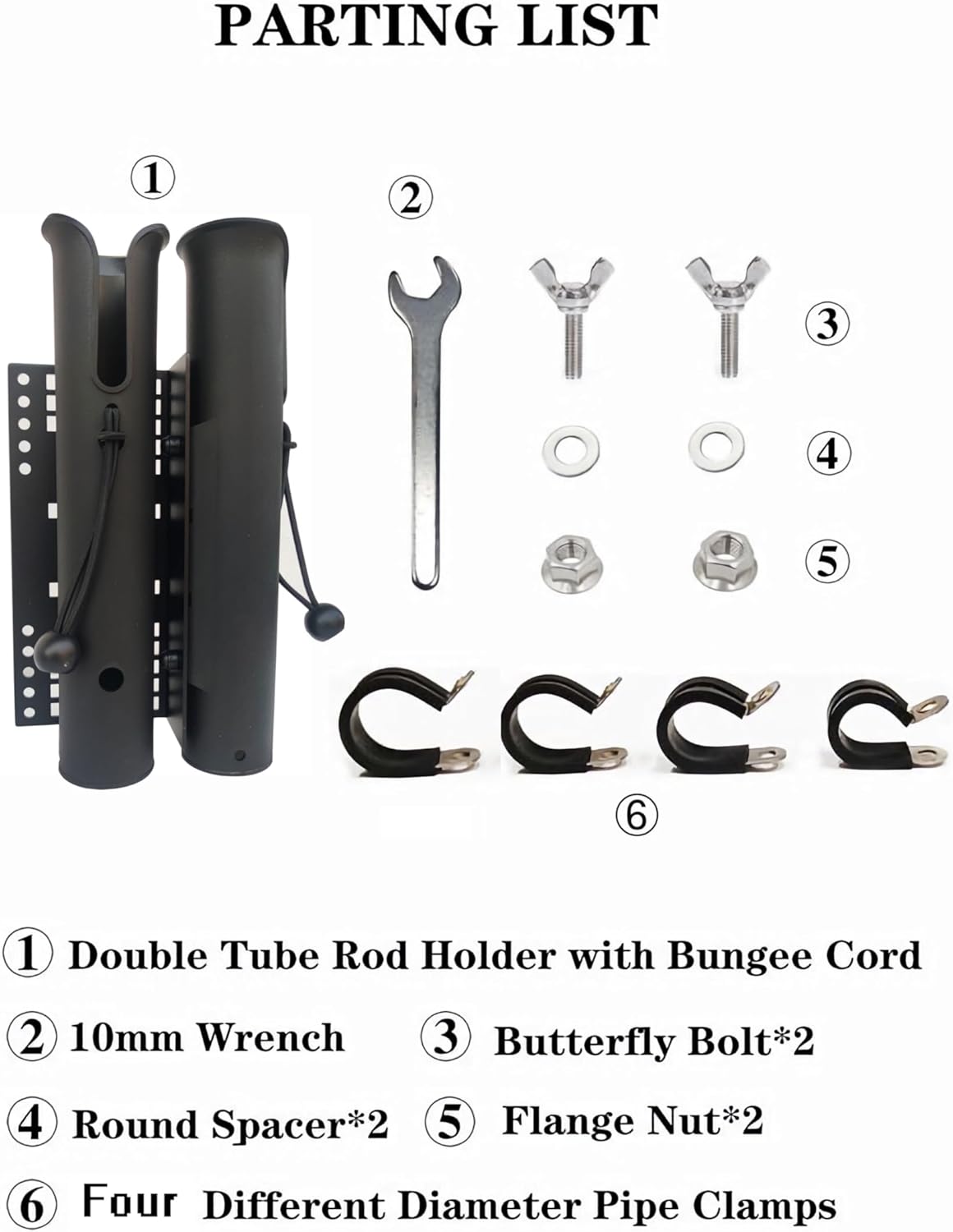 2-Tubes Fishing Rod Holder for Bike, Bike Fishing Pole Holder and Carrier,Rod Rack for Bicycle Fishing,Perfect Fishing Gift