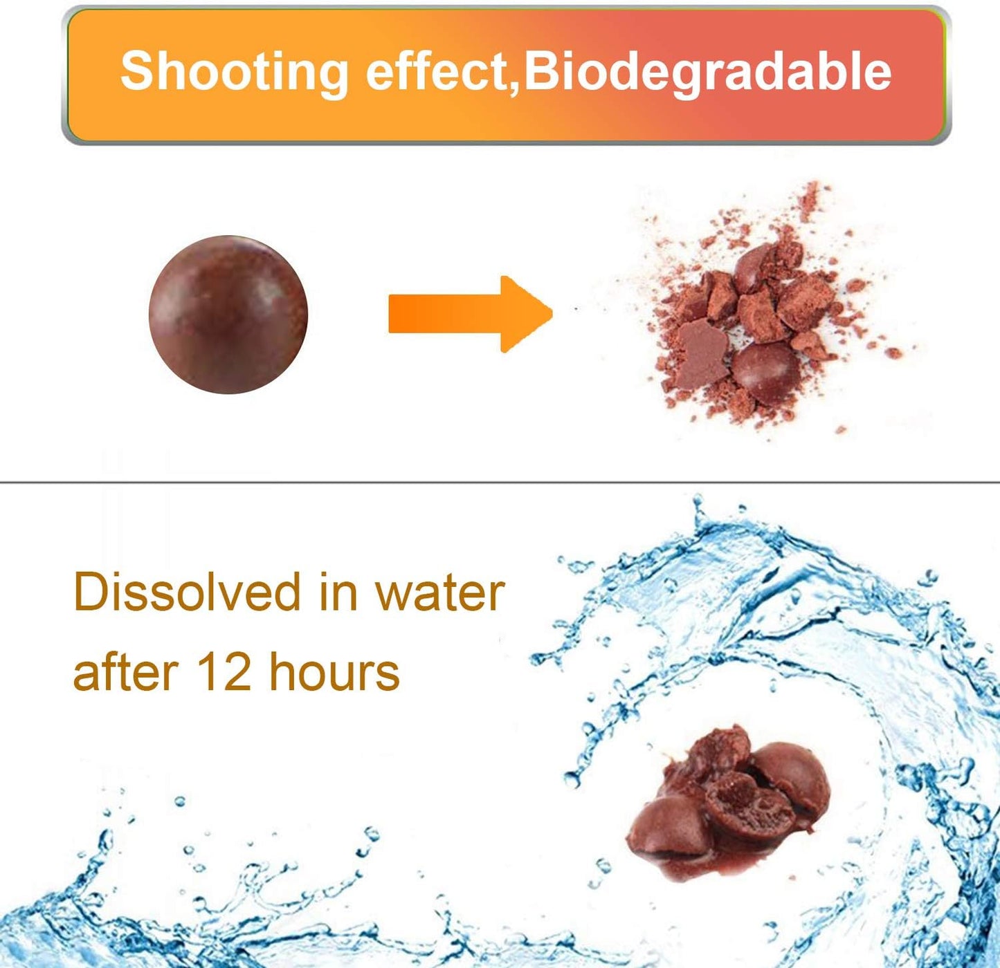 1500 Pieces Diameter 3/8" Slingshot Ammo Biodegradable Hard Clay Ball.