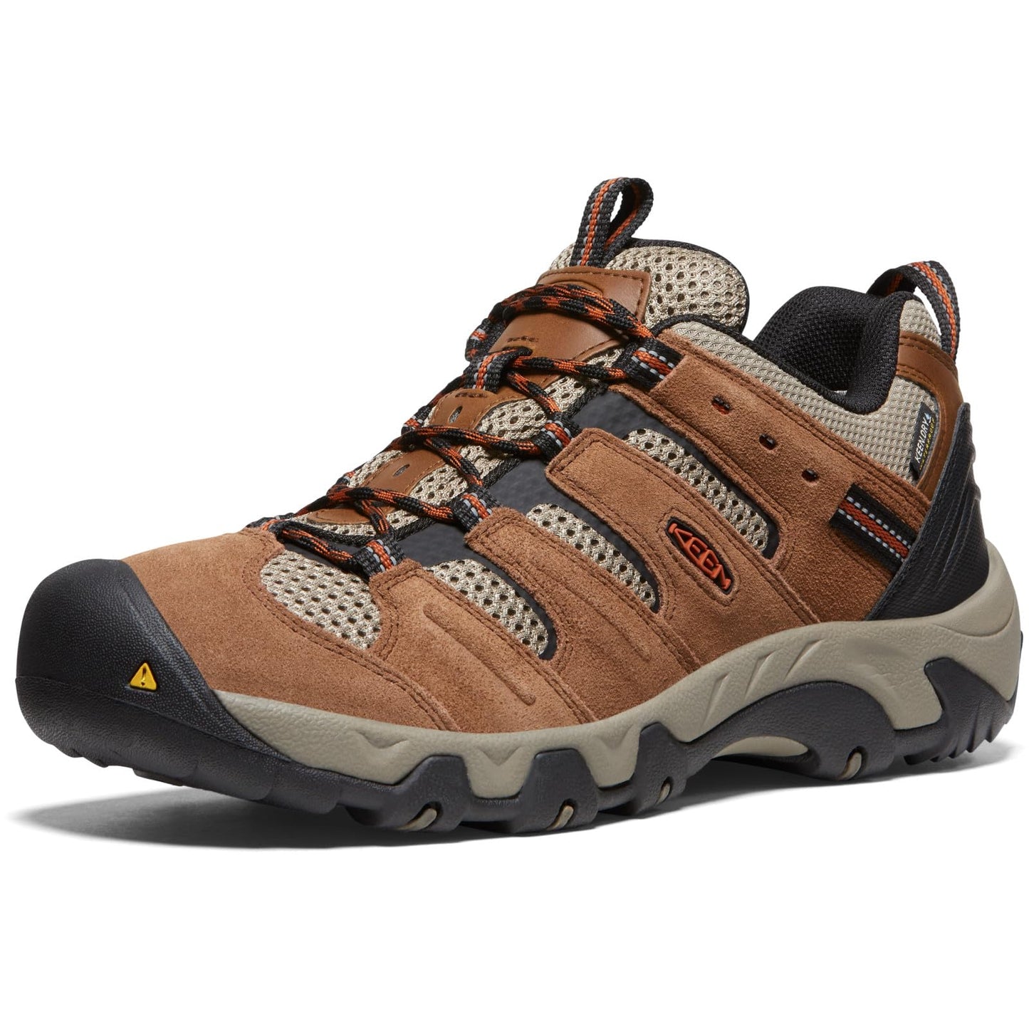 KEEN Men's Headout Low Height Waterproof All Terrain Hiking Shoes, Bison/Fossil Orange, 11.5