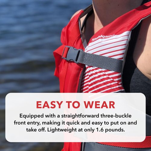 Stohlquist Fit Adult PFD Life Vest | Pack of 4 | Coast Guard Approved, Adjustable Size, Unisex, Lightweight, High Mobility, PVC Free Life Jacket - Value Pack